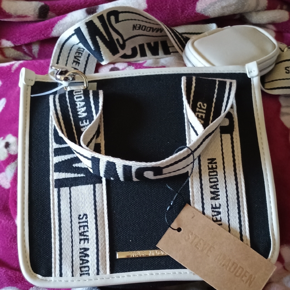 Steve Madden Black and White Crossbody Bag
